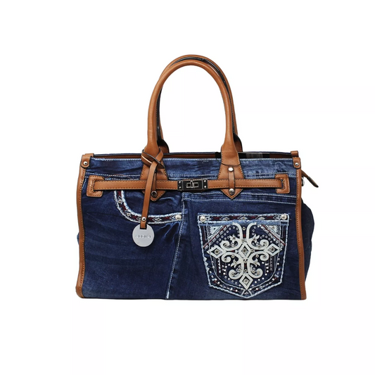 Ladies Large Denim Handbag Shoulder bag /Casual Bag with detachable strap