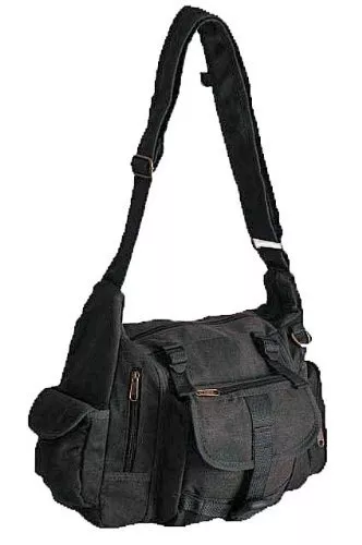 Womens Plain Canvas Cross Body Messenger Shoulder Handbag Purse Ladies Bag